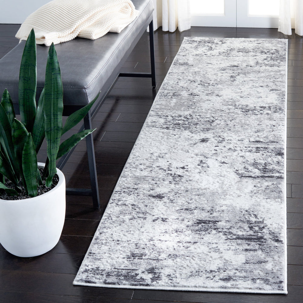 Safavieh Amelia Contemporary Square Area Rug In Grey Ivory — Low-Profile, Durable Power-Loomed Design For Modern Homes 8'-0" x 8'-0" ALA705G-8SQ