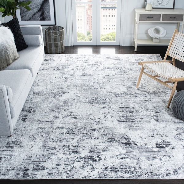 Safavieh Amelia Contemporary Oversized Area Rug In Ivory And Navy - Elevate Your Home Décor With Style Grey ,Ivory 75% Polypropylene 25% Shrink Polyester Ala705g-222
