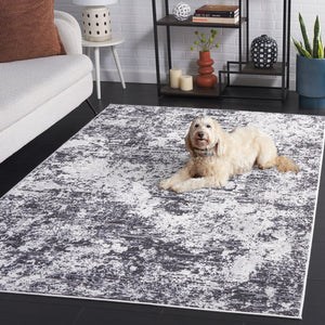 Safavieh Amelia Area Rug - Contemporary Power Loomed Design In Elegant Ivory And Navy For Modern Homes Charcoal ,Ivory 75% Polypropylene 25% Shrink Polyester Ala705h-6