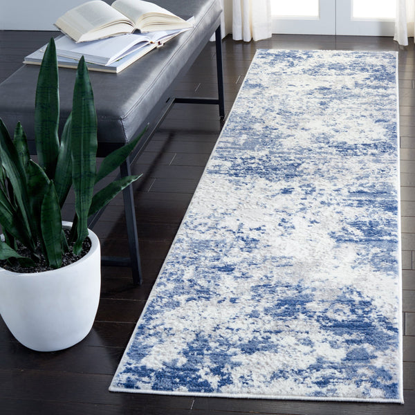 Safavieh Amelia Contemporary Oversized Area Rug In Ivory And Navy - Elevate Your Home Décor With Style Navy ,Grey 75% Polypropylene 25% Shrink Polyester Ala705n-10r