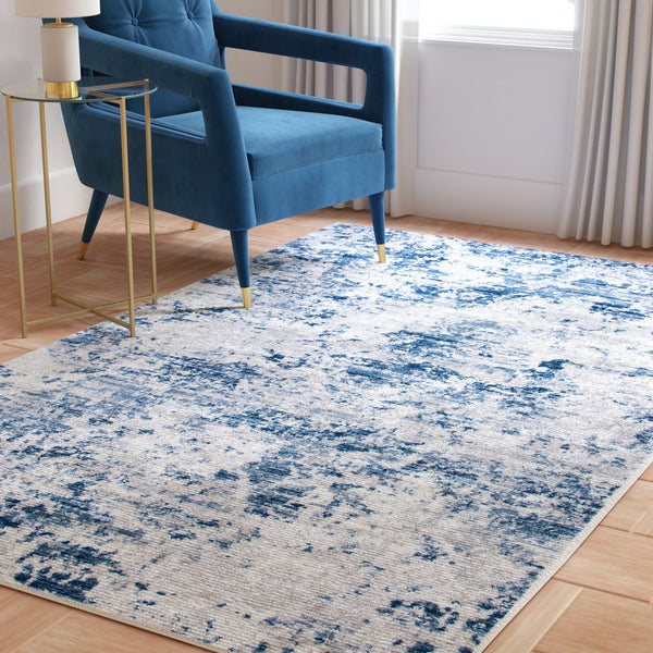 Safavieh Amelia Contemporary Oversized Area Rug In Ivory And Navy - Elevate Your Home Décor With Style Navy ,Grey 75% Polypropylene 25% Shrink Polyester Ala705n-10r