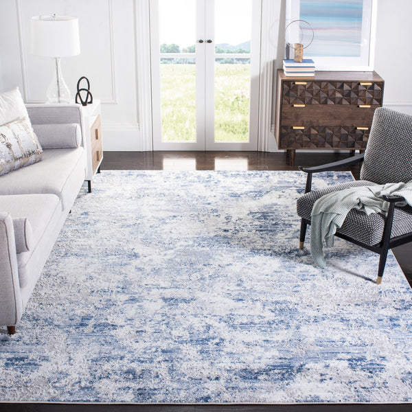 Safavieh Amelia Contemporary Oversized Area Rug In Ivory And Navy - Elevate Your Home Décor With Style Navy ,Grey 75% Polypropylene 25% Shrink Polyester Ala705n-10r