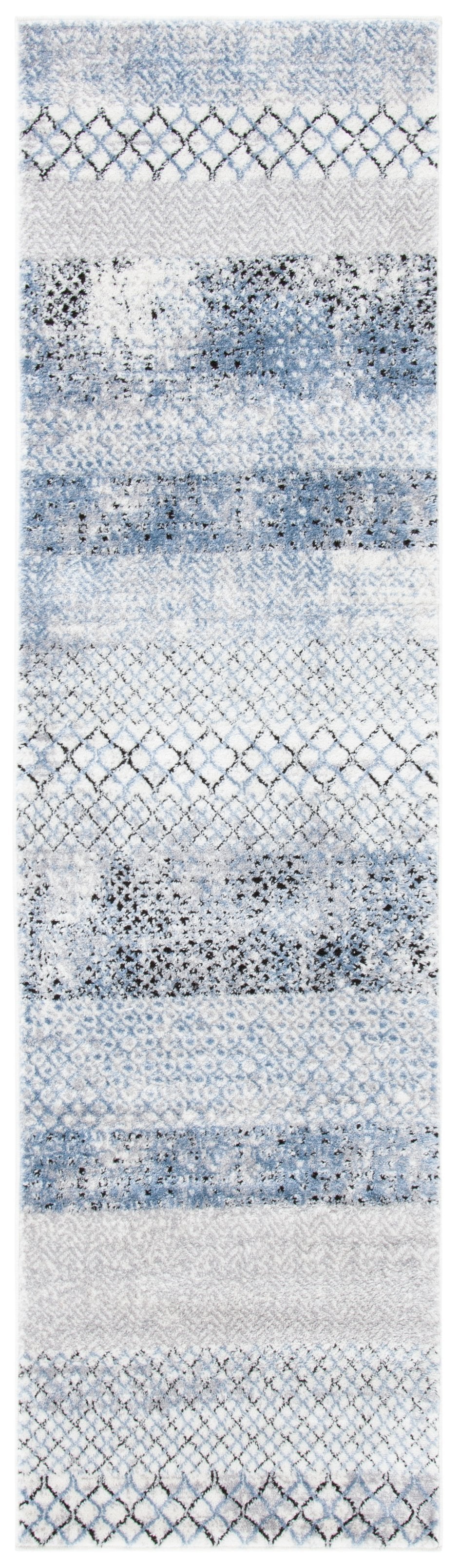 Safavieh Amelia Contemporary Grey & Light Blue Geometric Rug — Low-Profile, Durable Turkish Power-Loomed Finish 6'-0" x 8'-0" ALA761G-68