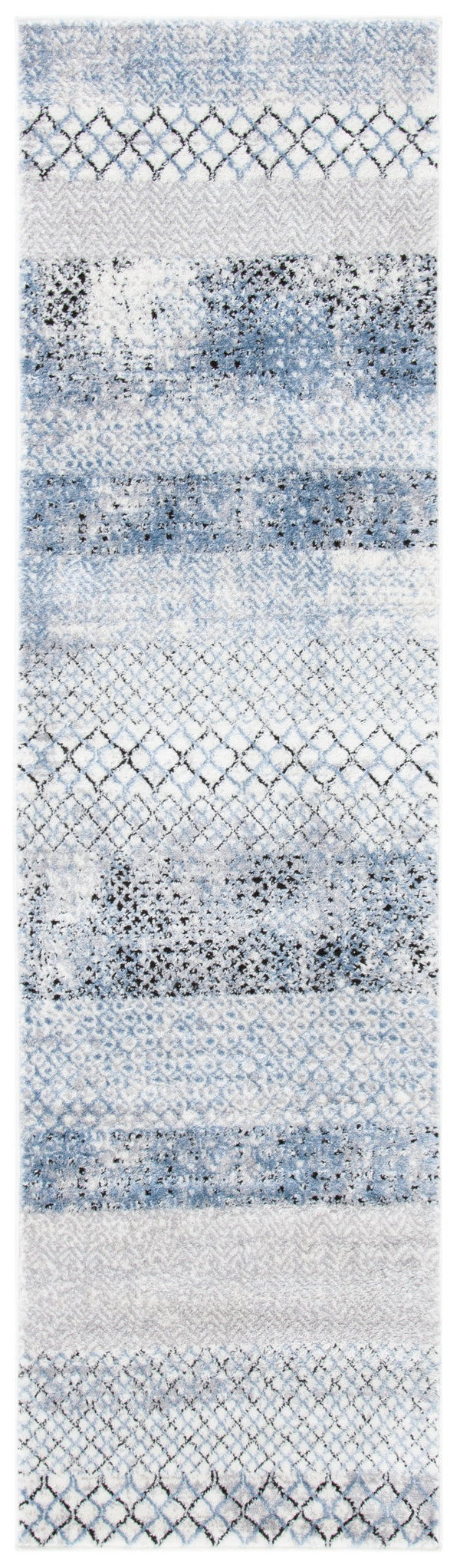 Safavieh Amelia Contemporary Grey & Light Blue Geometric Rug — Low-Profile, Durable Turkish Power-Loomed Finish 6'-0" x 8'-0" ALA761G-68
