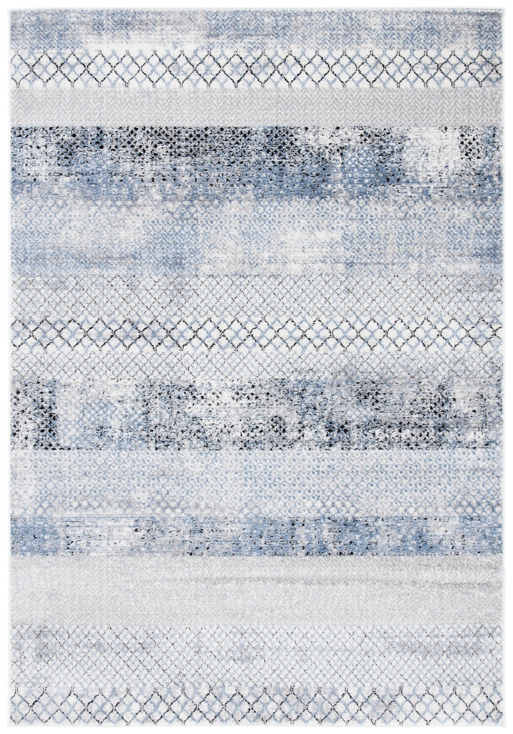 Safavieh Amelia Contemporary Geometric Area Rug - Elegant Grey To Light Blue Design For High-traffic Spaces Grey ,Light Blue 75% Polypropylene 25% Shrink Polyester Ala761g-218