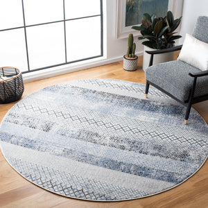 Safavieh Amelia Contemporary Grey & Light Blue Geometric Rug — Low-Profile, Durable Turkish Power-Loomed Finish 6'-0" x 8'-0" ALA761G-68