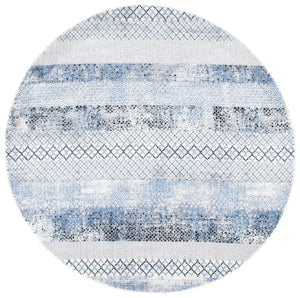 Safavieh Amelia Contemporary Grey & Light Blue Geometric Rug — Low-Profile, Durable Turkish Power-Loomed Finish 6'-0" x 8'-0" ALA761G-68