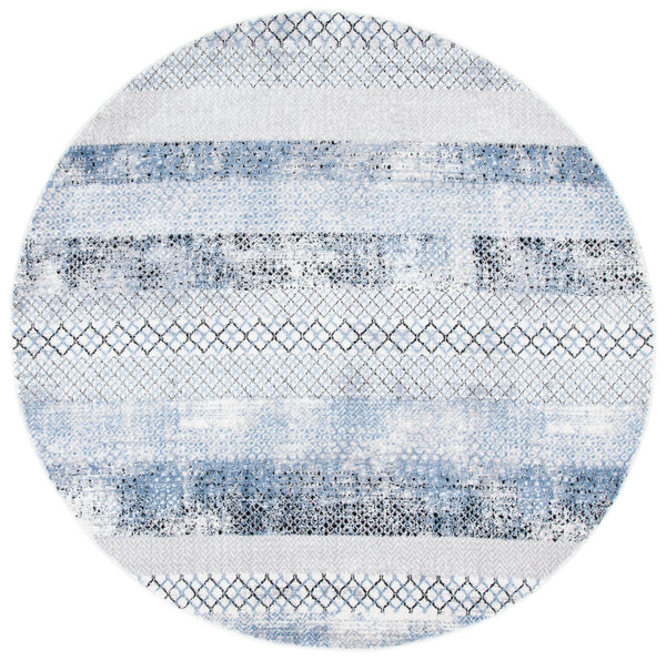 Safavieh Amelia Contemporary Grey & Light Blue Geometric Rug — Low-Profile, Durable Turkish Power-Loomed Finish 6'-0" x 8'-0" ALA761G-68