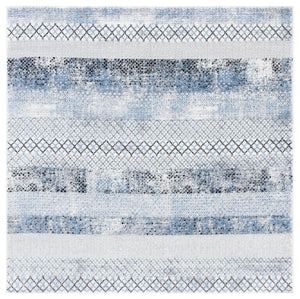 Safavieh Amelia Contemporary Geometric Area Rug - Elegant Grey To Light Blue Design For High-traffic Spaces Grey ,Light Blue 75% Polypropylene 25% Shrink Polyester Ala761g-218