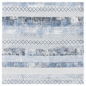 Safavieh Amelia Contemporary Grey & Light Blue Geometric Rug — Low-Profile, Durable Turkish Power-Loomed Finish 6'-0" x 8'-0" ALA761G-68