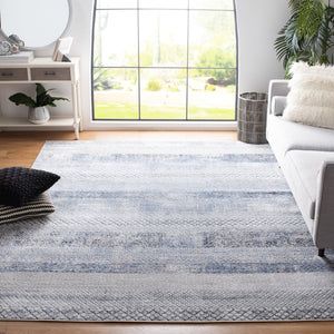 Safavieh Amelia Contemporary Grey & Light Blue Geometric Rug — Low-Profile, Durable Turkish Power-Loomed Finish 6'-0" x 8'-0" ALA761G-68