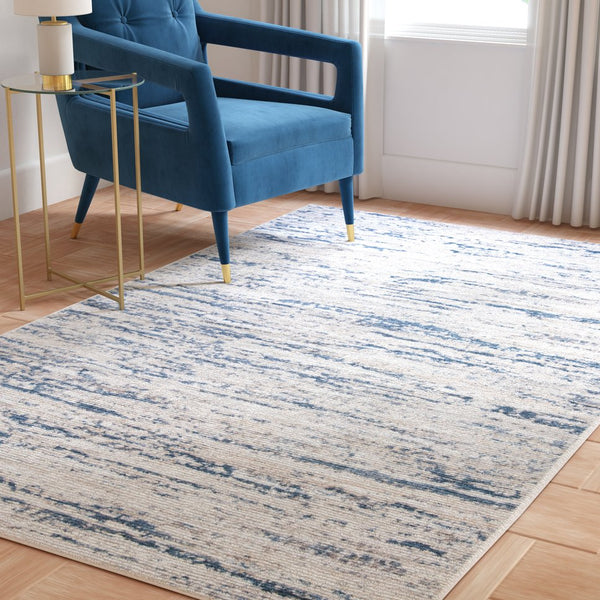 Safavieh Amelia Luxurious Abstract Area Rug – Plush Softness, Durable Design, Perfect For Modern Spaces Ivory ,Blue 75% Polypropylene 25% Shrink Polyester Ala768a-10sq