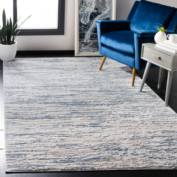 Safavieh Amelia Luxurious Abstract Area Rug – Plush Softness, Durable Design, Perfect For Modern Spaces Ivory ,Blue 75% Polypropylene 25% Shrink Polyester Ala768a-10sq