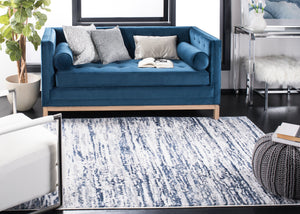 Safavieh Amelia Luxurious Abstract Area Rug – Plush Softness, Durable Design, Perfect For Modern Spaces Grey ,Navy 75% Polypropylene 25% Shrink Polyester Ala768b-8r