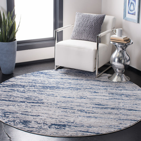 Safavieh Amelia Luxurious Abstract Area Rug – Plush Softness, Durable Design, Perfect For Modern Spaces Grey ,Navy 75% Polypropylene 25% Shrink Polyester Ala768b-8r