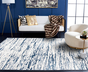 Safavieh Amelia Luxurious Abstract Area Rug – Plush Softness, Durable Design, Perfect For Modern Spaces Grey ,Navy 75% Polypropylene 25% Shrink Polyester Ala768b-8r