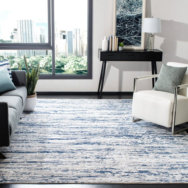 Safavieh Amelia Luxurious Abstract Area Rug – Plush Softness, Durable Design, Perfect For Modern Spaces Grey ,Navy 75% Polypropylene 25% Shrink Polyester Ala768b-8r