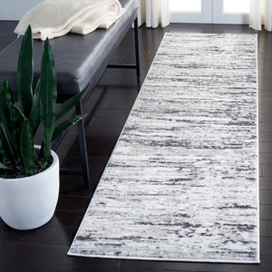 Safavieh Amelia Round Area Rug Light Grey Charcoal – Low-Pile Power-Loomed Poly Blend, Modern Durable Accent For Living Rooms 8'-0" x 8'-0" ALA768F-8R