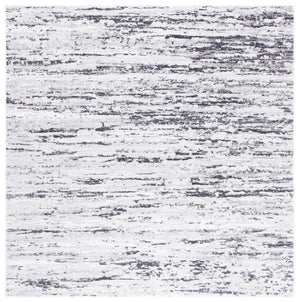 Safavieh Amelia Round Area Rug Light Grey Charcoal – Low-Pile Power-Loomed Poly Blend, Modern Durable Accent For Living Rooms 8'-0" x 8'-0" ALA768F-8R