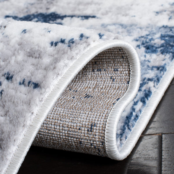 Safavieh Amelia Contemporary Turkish Runner Rug - Abstract Grey And Light Blue Design For Elegant Spaces Grey ,Light Blue 75% Polypropylene 25% Shrink Polyester Ala777g-212