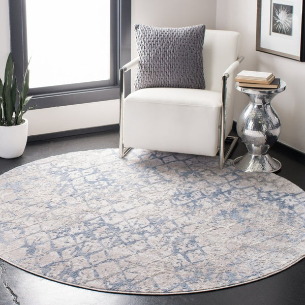 Safavieh Amelia Power Loomed Area Rug Solid Neutral Tones for Modern Living Spaces 8' x 8' Round ALA783G-8R