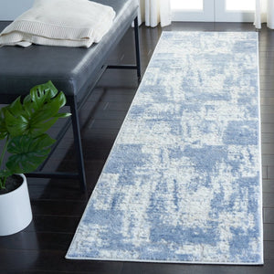 Safavieh Amelia Power-Loomed Polypropylene Runner Rug for Hallways in Ivory and Blue 2'-2" x 10'-0" ALA786A-210