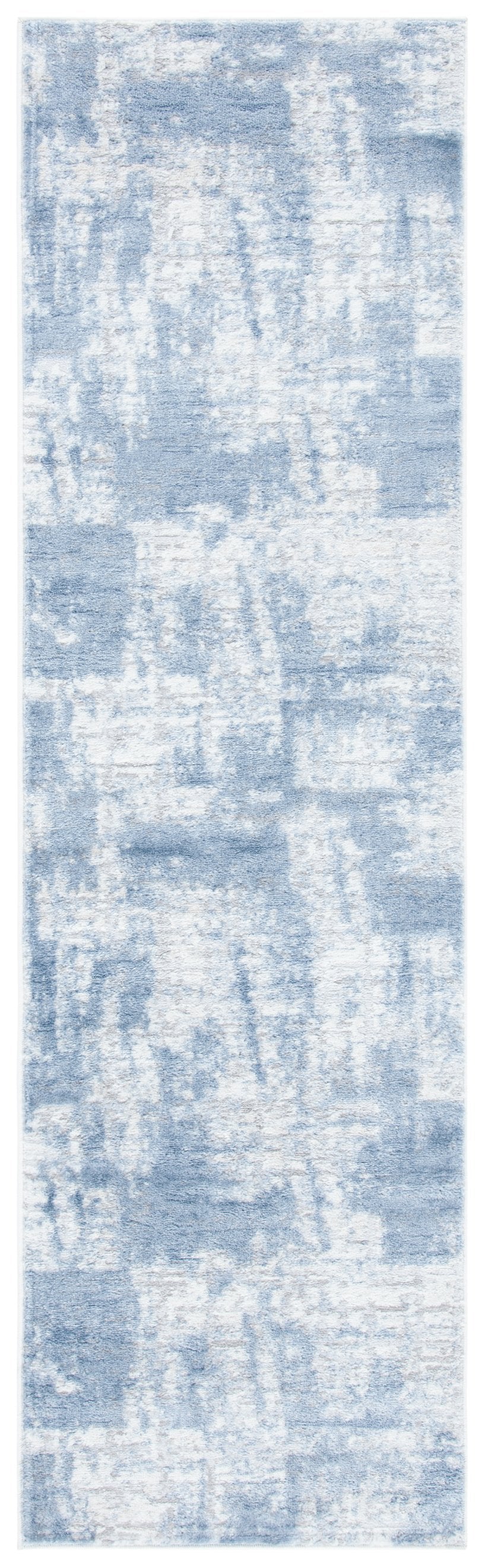 Safavieh Amelia Modern Ivory And Blue Square Rug — Low-Profile Power-Loomed Turkish Area Rug, Durable Softness 3'-0" x 3'-0" ALA786A-3SQ
