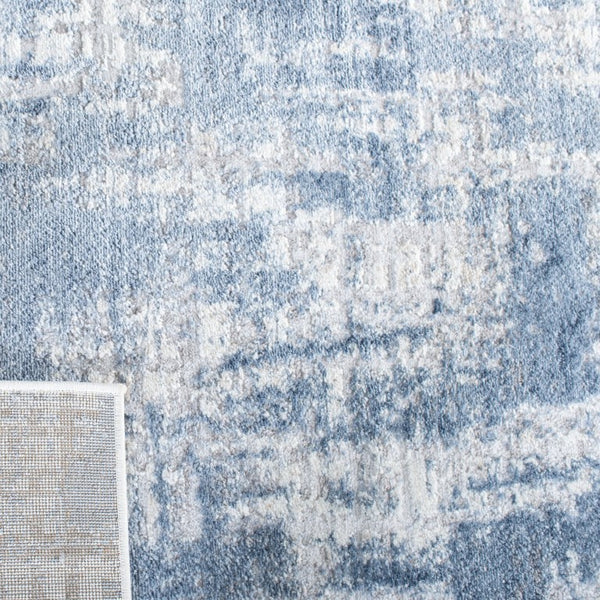 Safavieh Amelia Power-Loomed Polypropylene Runner Rug for Hallways in Ivory and Blue 5'-3" x 5'-3" Square ALA786A-5SQ