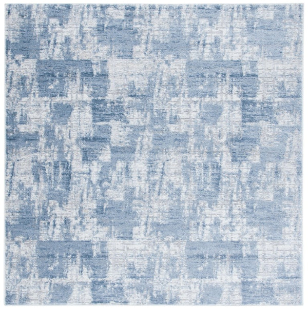 Safavieh Amelia Power-Loomed Polypropylene Runner Rug for Hallways in Ivory and Blue 5'-3" x 5'-3" Square ALA786A-5SQ