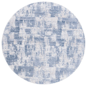 Safavieh Amelia Round Ivory And Blue Area Rug — Power-Loomed Turkish Abstract Accent Rug, Durable Soft Pile 3'-0" x 3'-0" ALA786A-3R