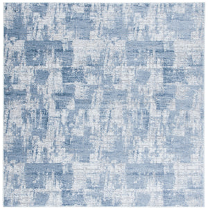 Safavieh Amelia Round Ivory And Blue Area Rug — Power-Loomed Turkish Abstract Accent Rug, Durable Soft Pile 3'-0" x 3'-0" ALA786A-3R