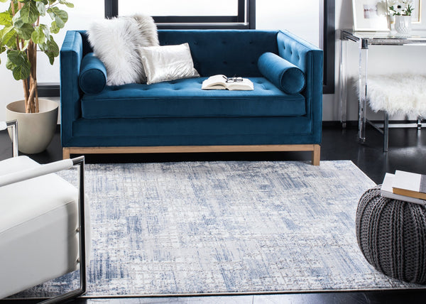Safavieh Amelia Contemporary Area Rug – Elegant Turkish Design For Modern Décor, Perfect For Living Spaces Blue ,Grey 75% Polypropylene 25% Shrink Polyester Ala786m-68