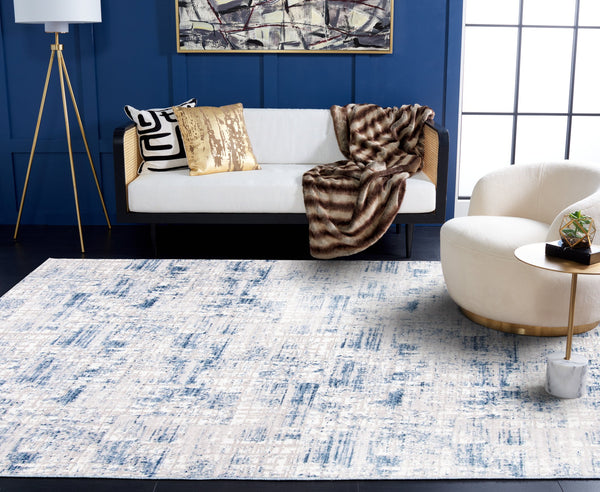 Safavieh Amelia Contemporary Area Rug – Elegant Turkish Design For Modern Décor, Perfect For Living Spaces Blue ,Grey 75% Polypropylene 25% Shrink Polyester Ala786m-68