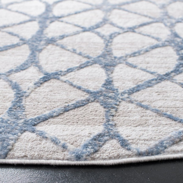 Safavieh Amelia Solid Grey Blue Round Rug Power Loomed Polypropylene for Living Room or Bedroom 8'-0" x 8'-0" - Round ALA792F-8R