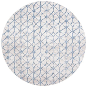 Safavieh Amelia Solid Grey Blue Round Rug Power Loomed Polypropylene for Living Room or Bedroom 8'-0" x 8'-0" - Round ALA792F-8R