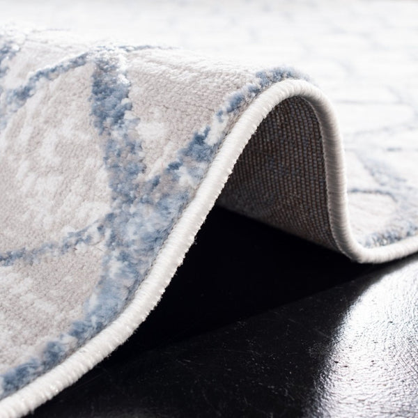 Safavieh Amelia Solid Grey Blue Round Rug Power Loomed Polypropylene for Living Room or Bedroom 8'-0" x 8'-0" - Square ALA792F-8SQ