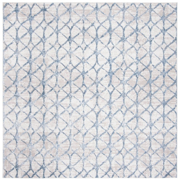 Safavieh Amelia Solid Grey Blue Round Rug Power Loomed Polypropylene for Living Room or Bedroom 8'-0" x 8'-0" - Square ALA792F-8SQ
