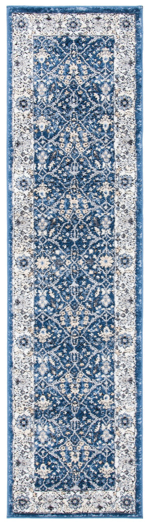 Safavieh Amelia Navy Ivory Floral Area Rug — Power-Loomed Turkey, Durable Stain-Resistant Poly Blend Accent 3'-0" x 3'-0" ALA793N-3SQ