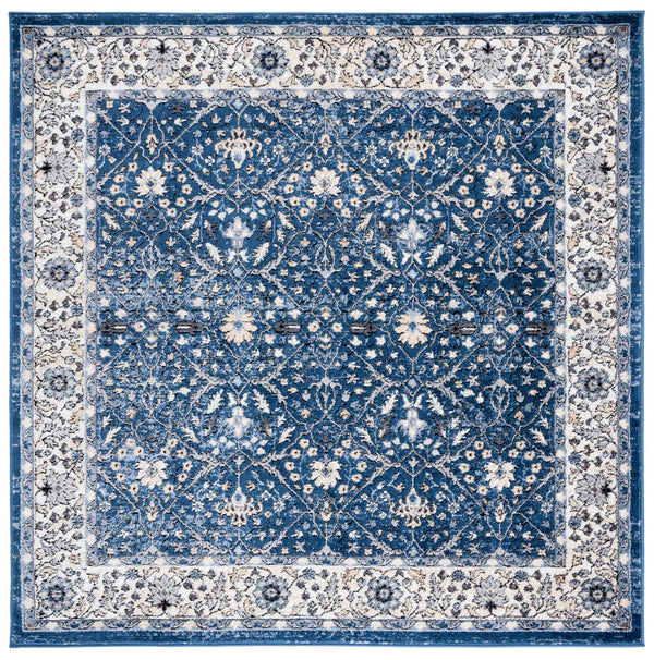 Safavieh Amelia Traditional Navy And Ivory Runner Rug — Low-Profile Floral Hallway Accent, Durable Turkish Power-Loomed 2'-2" x 12'-0" ALA793N-212