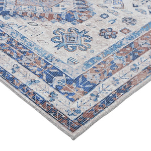 Amer Rugs Alaska Vintage Medallion Machine-washable Area Rug – Soft, Durable, And Perfect For Busy Homes Beige,Red Polyester, Cotton Ala892119