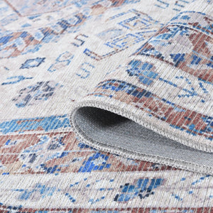 Amer Rugs Alaska Vintage Medallion Machine-washable Area Rug – Soft, Durable, And Perfect For Busy Homes Beige,Red Polyester, Cotton Ala892119