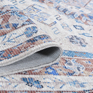 Amer Rugs Alaska Vintage Medallion Machine-washable Area Rug – Soft, Durable, And Perfect For Busy Homes Beige,Red Polyester, Cotton Ala892119