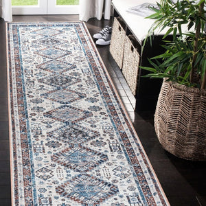 Amer Rugs Alaska Vintage Medallion Machine-washable Area Rug – Soft, Durable, And Perfect For Busy Homes Beige,Red Polyester, Cotton Ala82710