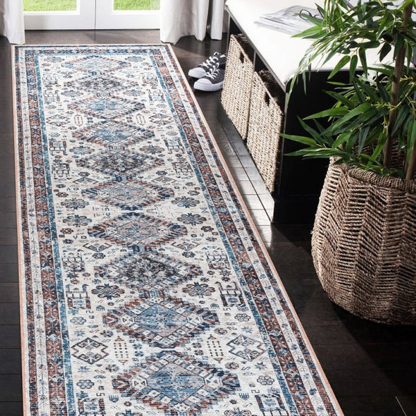 Amer Rugs Alaska Vintage Medallion Machine-washable Area Rug – Soft, Durable, And Perfect For Busy Homes Beige,Red Polyester, Cotton Ala82710