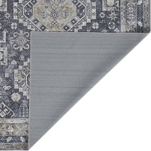 Amer Rugs Alaska Vintage Medallion Machine-washable Area Rug – Soft, Durable, And Perfect For Busy Homes Gray,Mustard Polyester, Cotton Ala992119
