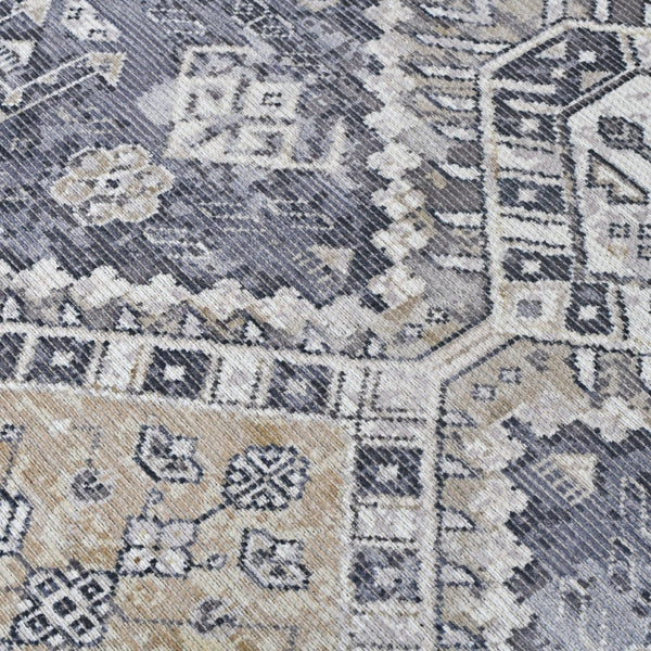Amer Rugs Alaska Vintage Medallion Machine-washable Area Rug – Soft, Durable, And Perfect For Busy Homes Gray,Mustard Polyester, Cotton Ala992119