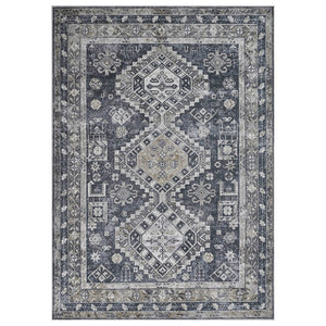 Amer Rugs Alaska Vintage Medallion Machine-washable Area Rug – Soft, Durable, And Perfect For Busy Homes Gray,Mustard Polyester, Cotton Ala992119