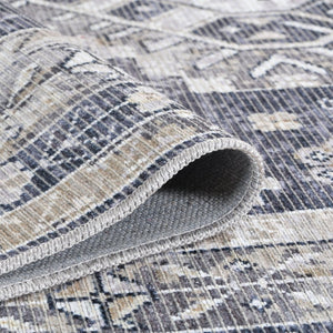 Amer Rugs Alaska Vintage Medallion Machine-washable Area Rug – Soft, Durable, And Perfect For Busy Homes Gray,Mustard Polyester, Cotton Ala992119