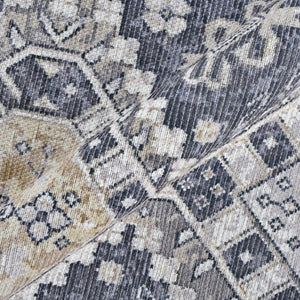 Amer Rugs Alaska Vintage Medallion Machine-washable Area Rug – Soft, Durable, And Perfect For Busy Homes Gray,Mustard Polyester, Cotton Ala992119