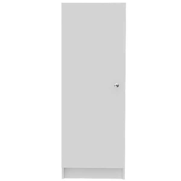 English Elm Belleria Compact Single Door Pantry Cabinet with Four Shelves for Narrow Spaces and Mudroom Storage White 51.2 L x 28 W x 3.1 H B20091833
